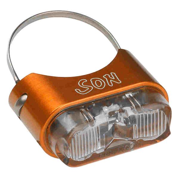 SON Rücklicht orange / klar für Sattelstützmontage Ø 26 bis 31.6 mm
