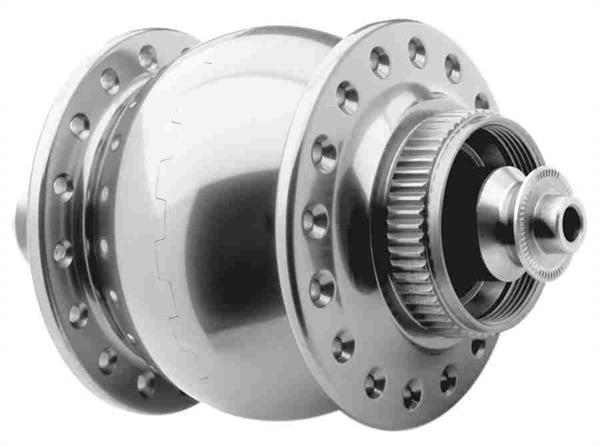 SON 28 Disc centerlock Nabendynamo silber eloxiert 32 Loch 5 x 100 mm QR
