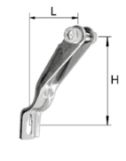 Bracket stainless 39 x 62 mm (L x H)