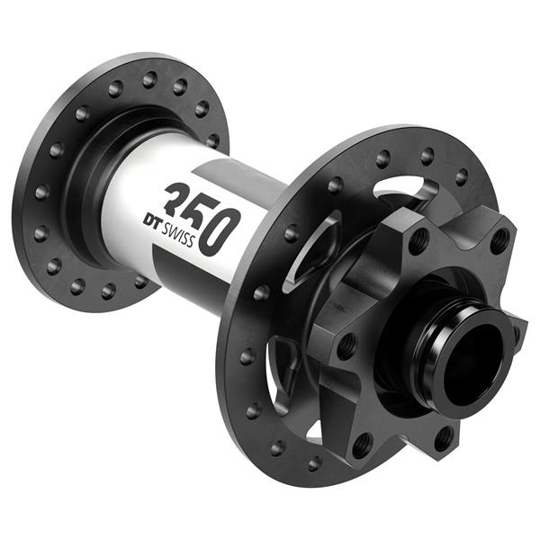 Vorderrad Nabe DT Swiss 350 Disc IS 15 x 110 mm Boost 32 Loch, MY2021+, schwarz-weiß