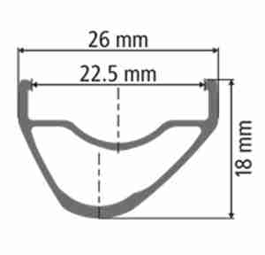 XR 361 asymmetric 29er black 32h, 622x22,5 XR 361 asymmetric 29er black 32h, 622x22,5