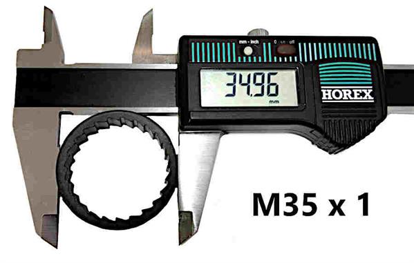 Bemaßung Gewindering Hybrid M35x1 DT Swiss 3-Klinken-System