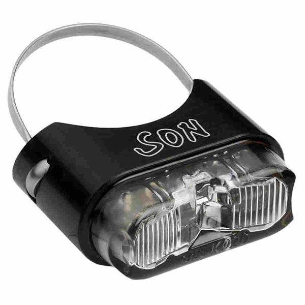 SON Rücklicht schwarz / klar für Sattelstützmontage Ø 26 bis 31.6 mm