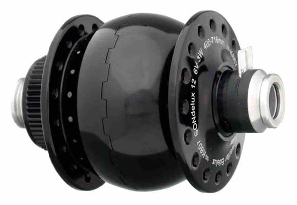 SON delux 12 Disc centerlock Nabendynamo schwarz 24 Loch (12x100mm)