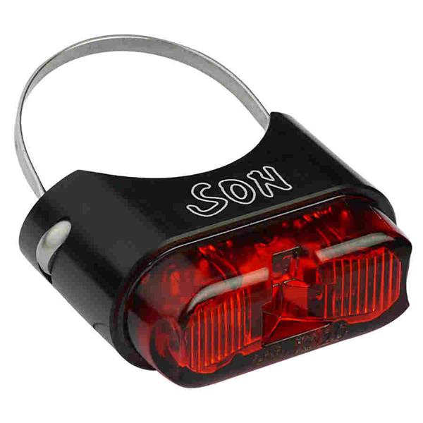 SON Rücklicht schwarz / rot für Sattelstützmontage Ø 26 bis 31.6 mm