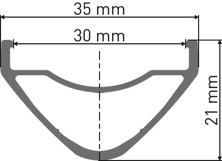 EX 511 29er black 32h, 622x30 outline
