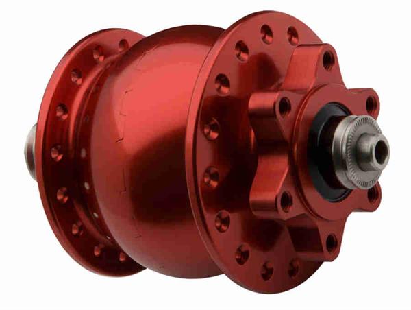 SON 28 Disc IS Hub Dynamo red 32 hole 5 x 100 mm QR SON 28 Disc IS Hub Dynamo red 32 hole 5 x 100 mm QR