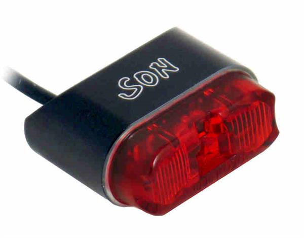 SON Rücklicht schwarz / rot  für Schutzblechmontage enges Profil SON Rücklicht schwarz / rot  für Schutzblechmontage enges Profil