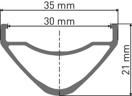 Rim DT HX 531 29er black 36h / 622x30 outline