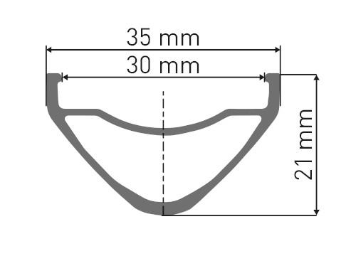 DT Swiss FR 541 Disc 29er black 28 Hole, 622x30 Outline