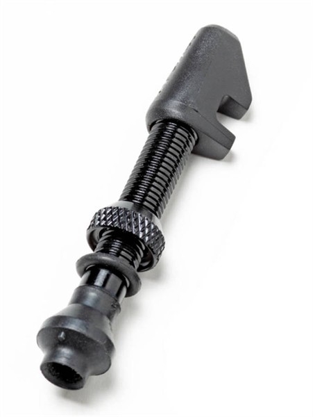 DT Swiss Tubeless-Ventil Alu schwarz mit zylindrischer Überwurfmutter 18 - 25 mm